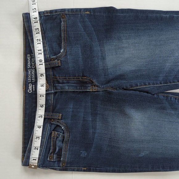 Gap Legging Skimmer Distressed Jeans 2 Blue 26R - Picture 14 of 16